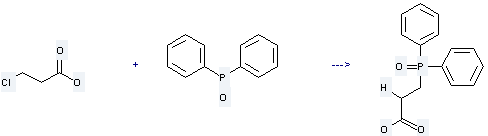 3-Chloropropionic acid is used to produce 3-diphenylphosphinylpropionsaeure by reaction with diphenylphosphane oxide.